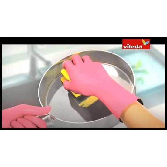 Manusi Menaj Vileda Sensitive, L, Roz, 1 Pereche, din Latex, Manusi Latex, Manusi de Latex, Manusi de Cauciuc, Manusi de Menaj, Manusi pentru Curatenie, Manusi Cauciuc, Manusi Roz de Latex, Manusi Roz de Menaj, Manusi Marimea L