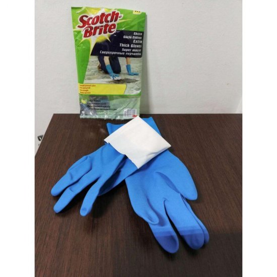 Manusi Menaj din Latex SCOTCH BRITE, Marimea M, Super Rezistente, Culoare Albastra, Manusi Scotch-Brite Rezistente, Manusi Latex Gradinarit, Manusi Menaj Scotch-Brite, Manusi pentru Menaj, Manusi pentru Curatenie, Manusi din Latex Menaj