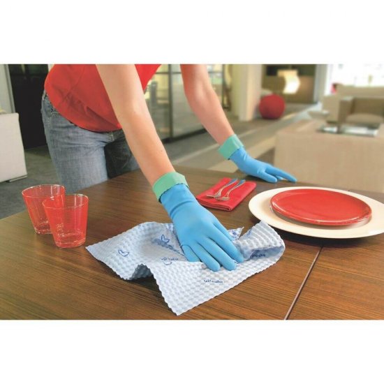 Manusi de Menaj Vileda Fresh, M, Nitril Albastru, Set Manusi din Nitril, Manusi Menaj Vileda, Set Manusi Curatenie Casa, Manusi Menaj Protectie Maini, Manusi Nitril pentru Curatenie si Menaj Casa
