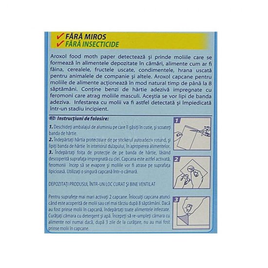 Capcane Molii Alimente Aroxol, 3 Buc, Inodore, Fara Insecticid, Capcana pentru Molii de Alimente, Capcana Importiva Moliilor de Alimente, Capcane Anti-Molii, Capcana Molii Alimentare, Capcane pentru Molii de Alimente