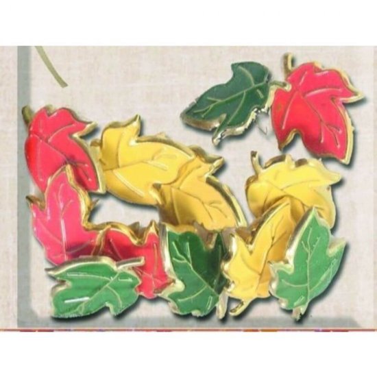 Clema Tip Pioneza DACO Model Frunza, 15 mm, 12 Buc/Set, Multicolor, Accesorii Craft, Clema Pioneza pentru Decoratiuni, Pioneza cu Model de Frunza, Accesorii Creatie