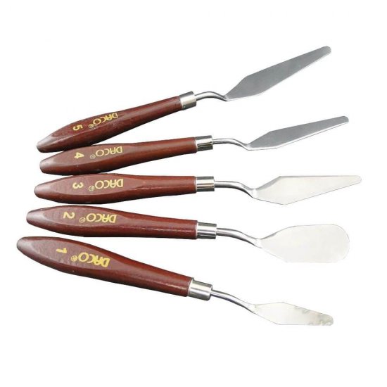 Set Cutite Pictura DACO, Diferite Forme si Marimi, 5 Buc/Set, din Lemn si Metal Accesorii Craft, Accesorii Creatie, Ustensile Pictura, Accesorii pentru Pictat, Cutite Pentru Pictura, Spatule pentru Pictura, Set Spatule Pictura