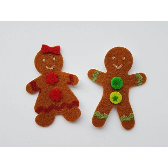 Forme Fetru Autoadeziva DACO,10 Buc/Set, Omuleti Dulci, Dimensiuni Variabile, Multicolor, Accesorii Craft, Accesorii Creatie, Accesorii Daco, Omuleti din Pasla, Omuleti Turta Dulce din Fetru, Omuleti Turta Dulce din Pasla, Omuleti Fetru