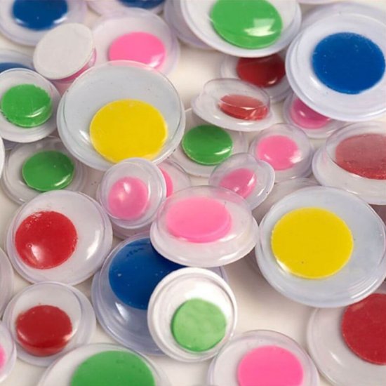 Ochi Mobili DACO, 75 Buc/Set, Multicolor, Plastic, Ochi din Plastic, Ochisori Mobili, Ochisori din Plastic, Ochisori Plastic, Ochisori Autoadezivi, Ochi Mobili Colorati, Ochi Miscatori Colorati