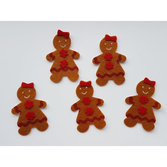 Forme Fetru Autoadeziva DACO,10 Buc/Set, Omuleti Dulci, Dimensiuni Variabile, Multicolor, Accesorii Craft, Accesorii Creatie, Accesorii Daco, Omuleti din Pasla, Omuleti Turta Dulce din Fetru, Omuleti Turta Dulce din Pasla, Omuleti Fetru