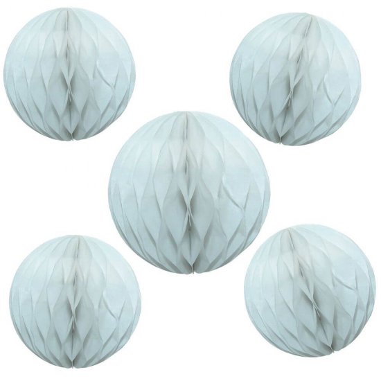 Sfere din Hartie DACO, 5 Buc/Set, Albastre, Dimensiuni Variabile, Sfera Fagure din Hartie, Sfere Fagure Hartie Colorata, Sfere din Hartie, Sfere de Hartie, Glob de Hartie, Accesorii Decor din Hartie, Sfere Decorative din Hartie, Sfere Colorate Hartie