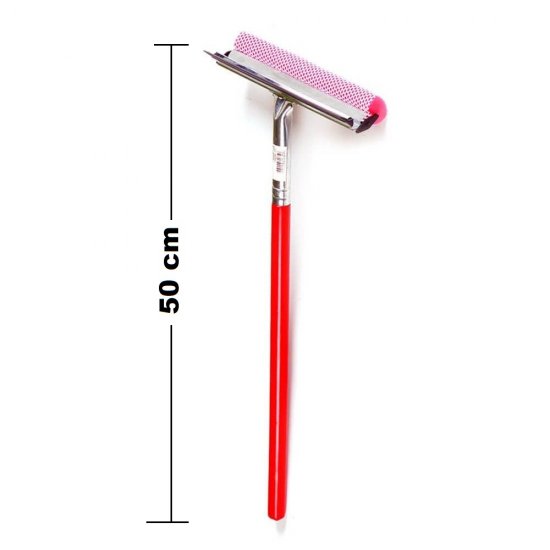 Stergator Abraziv Profesional OTI pentru Geamuri, Lungime 50 cm, Coada din Lemn, Culoare Rosie, Racleta pentru Geamuri, Raclete Abrazive OTI, Stergatoare pentru Geam, Ustensile de Spalat Geamuri, Stergator Profesional de Geamuri