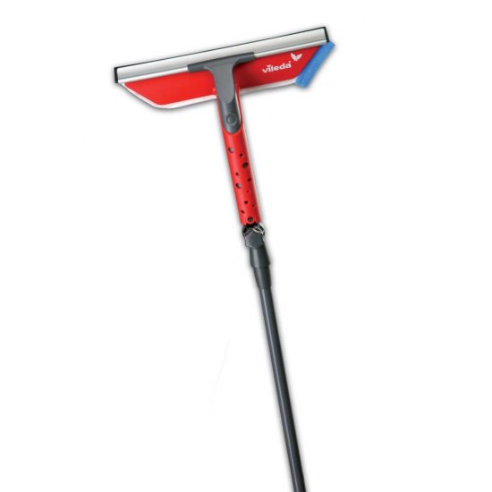 Racleta Geamuri Vileda 2 in 1, Maner Extensibil 750-130 cm, Culoare Rosie, Stergator pentru Geamuri, Stergatoare Tip T pentru Geamuri, Raclete Geamuri si Ferestre, Stergatoare pentru Geam, Ustensile de Spalat Geamuri, Stergator Geamuri Vileda 2 in 1