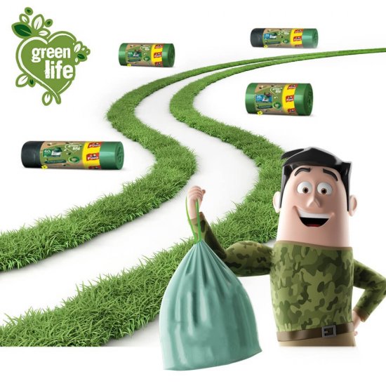Saci Menajeri cu Snur Fino Green Life, 35L, 15Buc/Set, Verzi, Saci, Saci Menaj Verzi, Saci Menajeri, Saci Fino, Saci Menajeri Fino, Saci de Gunoi, Saci pentru Gunoi, Saci de Gunoi Fino, Saci de Menaj, Saci pentru Menaj, Saci de Menaj Fino
