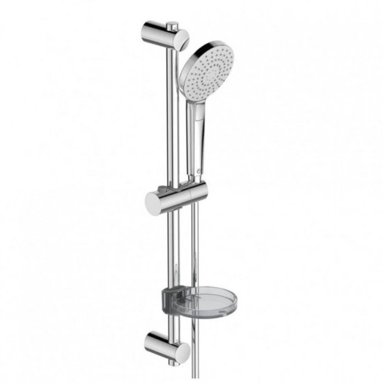 Set 6 Piese Ceraflex pentru Baie - Baterie cu Ventil Metalic pentru Lavoar, Baterie Cada si Dus, Bara Dus 600 mm, Savoniera, Para Dus 110 mm, Furtun Dus 1750 mm, Set Baie, Set pentru Baie, Set 6 Piese Baie, Set pentru Dus, Set Dus