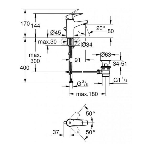 Baterie Grohe BauFlow pentru Bideu, Monocomanda, Cromat, Grohe BauFlow, Baterie Bideu, Baterie Bideu cu Monocomanda, Baterie Grohe, Baterii Sanitare Grohe, Baterie Bideu, Baterie Grohe, Bideu Baie, Obiect Sanitar Baie