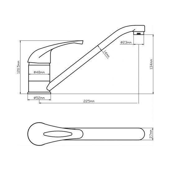 Baterie Sanobi Boema pentru Bucatarie, Pipa Lunga, Cromat, Baterie pentru Bucatarie, Baterie cu Pipa Lunga, Baterie pentru Bucatarie cu Pipa Lunga, Baterie pentru Bucatarie Sanobi Boema, Baterie Cromat pentru Bucatarie