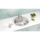 Chiuveta Rotunda Bucatarie Sanobi, 49 cm, Inox Alimentar, Finisaj Mat, Chiuveta Rotunda pentru Blat, Chiuveta Rotunda pentru Bucatarie, Chiuveta de Bucatarie Rotunda, Chiuveta Rotunda de Bucatarie, Chiuveta Bucatarie Universala