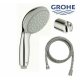 Set Dus Grohe Tempesta, Prindere Perete, Furtun 1.25 m, 2 Tipuri Jet, Cromat, Tempesta Dus, Grohe Dus Tempesta, Accesorii Dus, Acesorii Baie, Coloane si Seturi de Dus, Accesorii Sanitare, Grohe Furtun Jet