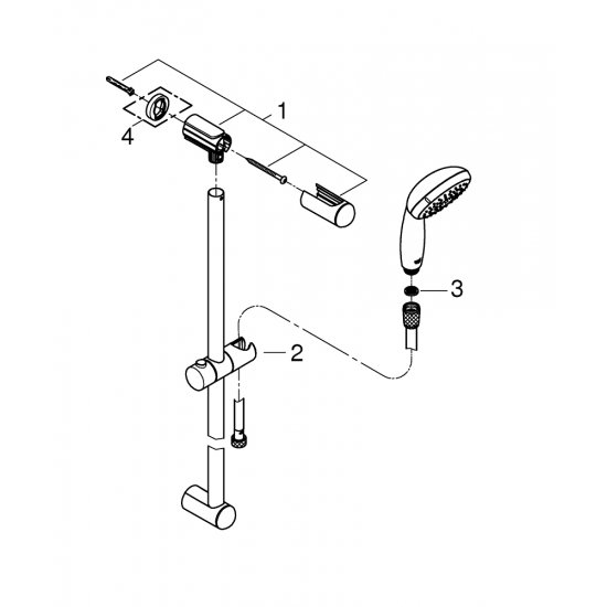 Set Dus Grohe Tempesta, Cu Bara, Prindere Perete, Furtun 1.75 m, 1 Tip Jet, Cromat, Tempesta Dus, Grohe Dus Tempesta, Accesorii Dus, Acesorii Baie, Coloane si Seturi de Dus, Accesorii Sanitare, Grohe Furtun Jet, Tempesta cu Bara