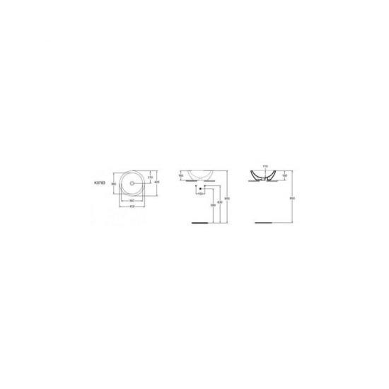 Lavoar Rotund pe Blat IDEAL STANDARD Strada, 42 cm, Fara Preaplin, Lavoar pe Blat, Chiuveta pe Blat, Chiuveta pentru Baie, Lavoar pentru Baie, Lavoar Rotund pentru Baie, Chiuveta Rotunda, Chiuveta Rootunda pentru Baie, Lavoar fara Preaplin