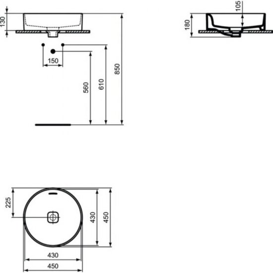 Lavoar Rotund pe Blat IDEAL STANDARD Strada II, 38 cm, Cu Preaplin, Chiuveta pe Blat, Chiuveta pentru Baie, Lavoar pentru Baie, Lavoar Rotund pentru Baie, Chiuveta Rotunda, Chiuveta Rotunda Baie, Lavoar cu Preaplin, Lavoar Rotund cu Preaplin