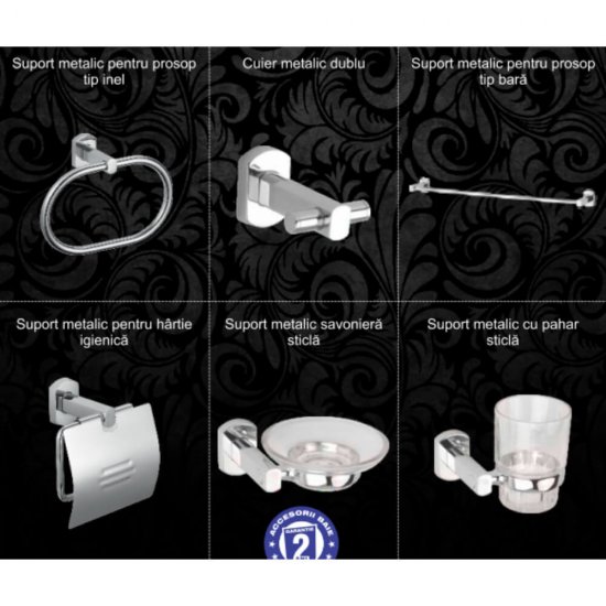Set 6 Accesorii pentru Baie Sanobi, Accesorii Baie, Accesorii Baie Sanobi, Set de Acesorii Sanobi, Set Acceorii Baie Sanobi, Sanobi Set Accesorii, Set Accesorii Baie Sanobi