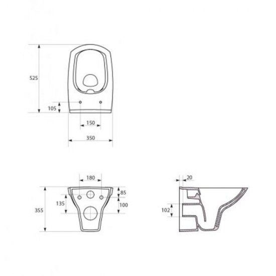Vas WC Suspendat Cersanit, Carina CleanOn, WC Cersanit, WC CleanOn, Vase Toaleta, Sanitare, Obiecte Sanitare, Accesorii Baie, Obiecte si Instalatii Sanitare, Toalete