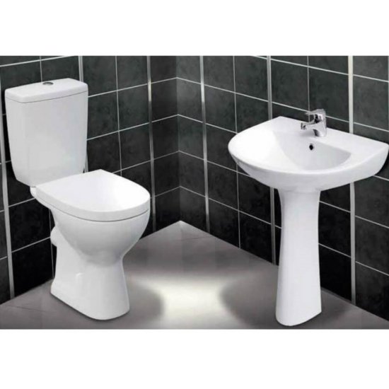 Set Vas WC Stativ cu Rezervor si Capac Inclus Din Polipropilena, Cersanit Senator, Cersanit Senator Set Vas WC, Obiecte Sanitare Cersanit, Set Vas Wc Cersanit