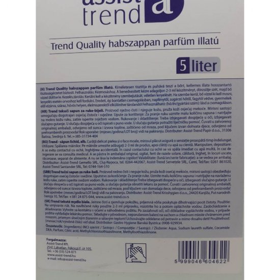 Sapun Lichid Spuma Assist Trend, Alb, 5 L, Bidon Sapun Lichid Spuma, Sapun Lichid Spumant, Sapun pentru Maini, Sapun Maini, Sapun Lichid pentru Maini, Sapun Delicat, Sapun Lichid Delicat, Sapun Piele Moale, Sapun pentru Piele Moale