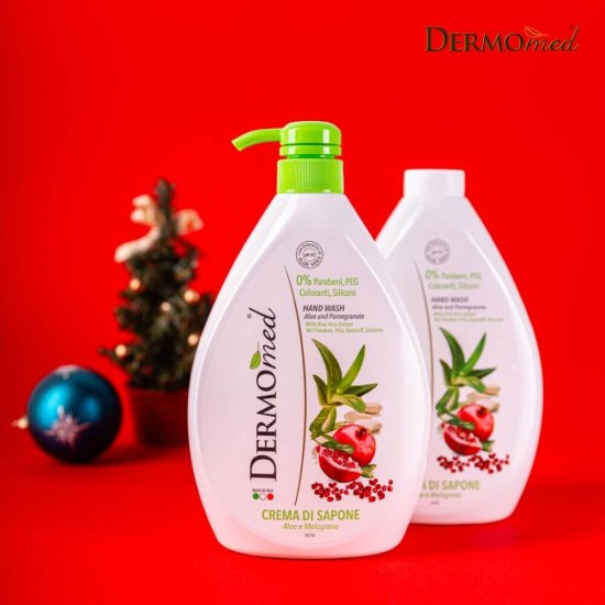 Sapun Lichid DERMOMED, 1 L, Sapun Lichid cu Aloe si Rodie, Sapun Hidratant, Sapun Lichid Hidratant, Sapun Lichid, Sapun Dermomed, Dermomed Sapun Lichid Aloe si Rodie, Sapun Lichid cu Pompita