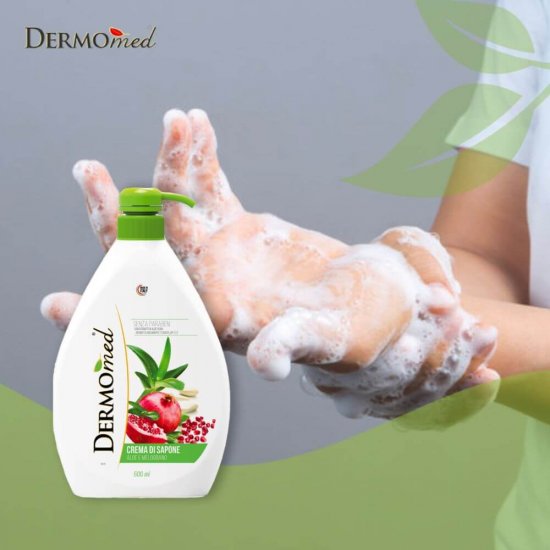 Sapun Lichid DERMOMED, 1 L, Sapun Lichid cu Aloe si Rodie, Sapun Hidratant, Sapun Lichid Hidratant, Sapun Lichid, Sapun Dermomed, Dermomed Sapun Lichid Aloe si Rodie, Sapun Lichid cu Pompita