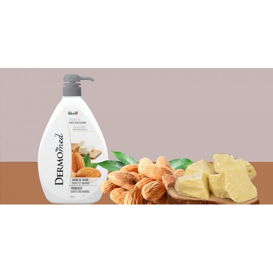 Sapun Lichid DERMOMED, 1 L, Sapun Lichid cu Unt de Shea si Migdale, Sapun Hidratant, Sapun Lichid Hidratant, Sapun Lichid, Sapun Dermomed, Dermomed Sapun Lichid Karite si Migdale, Sapun Lichid cu Pompita