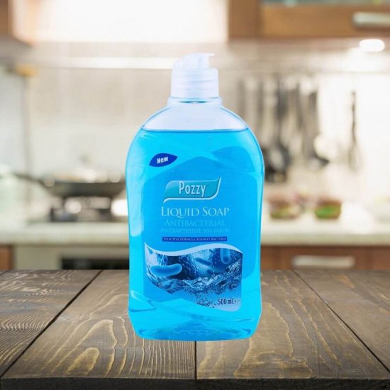 Sapun Lichid Antibacterial POZZY, 500 ml, cu Pompita, Sapun Antibacterian, Sapunuri Lichide Antibacteriene, Sapun Dezinfectant pentru Maini, Sapun Lichid pentru Maini, Sapun Antibacterian pentru Maini