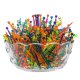 Minifurculite Aperitiv, Unica Folosinta din Plastic, 500 Buc/Set, Multicolor, Seturi Minifurculite de Unica Folosinta, Minifurculite din Plastic, Minifurculite Plastic, Set de Minifurculite de Plastic, Scobitori Aperitive