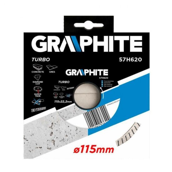 Disc Diamantat Subtire pentru Flex, Graphite Turbo, 115x1.3 mm, Prindere 22.2 mm, Disc Diamantat Flex, Disc de Flex Pentru Beton, Disc de Flex pentru Granit, Disc Flex pentru Marmura, Disc Diamantat Graphite, Disc pentru Felx Diamantat