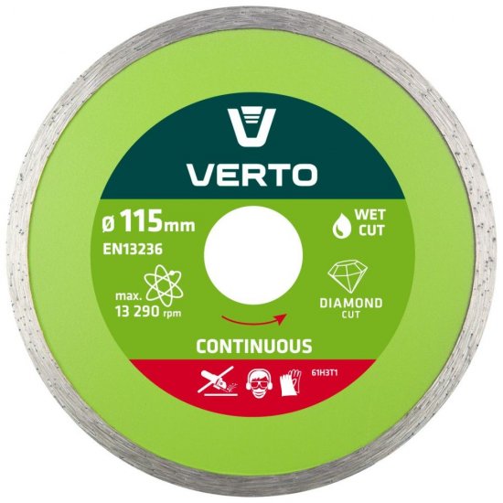Disc Diamantat Continuu Verto, 115x2 mm, Prindere 22.2 mm, Disc pentru Flex, Discuri Diamantate Continue, Disc de Flex, Discuri Taiere Flex, Discuri Polizor Unghiular, Discuri Polizor Unghiular, Discuri Taiere Polizor Unghiular, Disc Taiere Ceramica