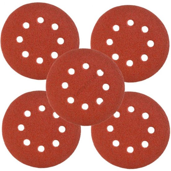 Set 5 Discuri Abrazive Verto, Perforate, cu Velcro, Granulatie K40, 125 mm, Disc Abraziv, Disc din Hartie Abraziva, Disc Abraziv, Disc Abraziv Verto, Abraziv Disc