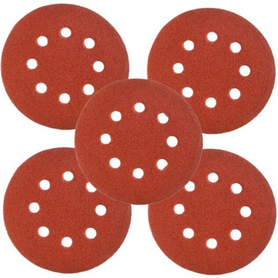 Set 5 Discuri Abrazive Verto, Perforate, cu Velcro, Granulatie K80, 125 mm, Disc Abraziv, Disc din Hartie Abraziva, Disc Abraziv, Disc Abraziv Verto, Abraziv Disc, Verto Disc Abraziv Velcro K80