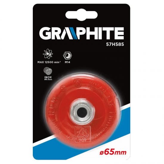 Perie de Sarma Cupa, din Inox, pentru Flex, cu Prindere M14, 65 mm, Perie de Sarma Inox, Perie de Sarma pentru Flex, Perie de Sarma de Flex, Perie pentru Curatat de Sarma, Perie de Sarma pentru Curatat