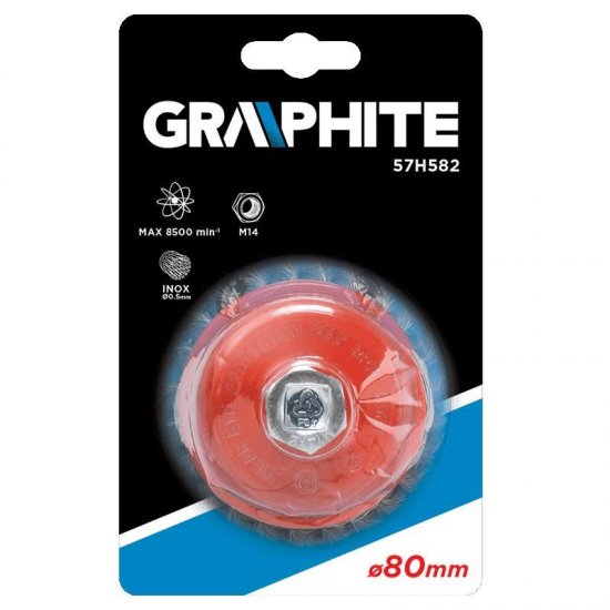 Perie de Sarma Cupa, din Inox, pentru Flex, cu Prindere M14, 80 mm, Perie de Sarma Inox, Perie de Sarma pentru Flex, Perie de Sarma de Flex, Perie pentru Curatat de Sarma, Perie de Sarma pentru Curatat