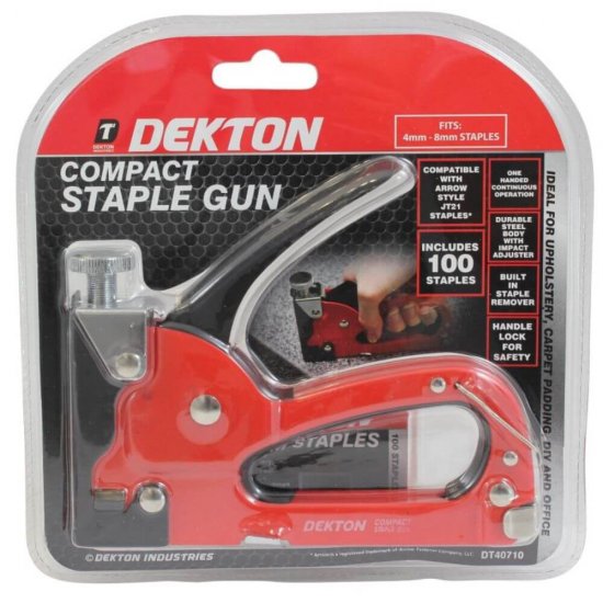 Capsator Dekton pentru Tapiterie, 100 Capse, pentru Capse 4-8 mm, Scule de Mana si Unelte, Capsatoare pentru Tapiterie, Capsator Metalic Tapiterie 4-8 mm, Masini de Capsat pentru Tapiterie, Echipamente Bricolaj si Constructii, Capsator Tapiterie Manual