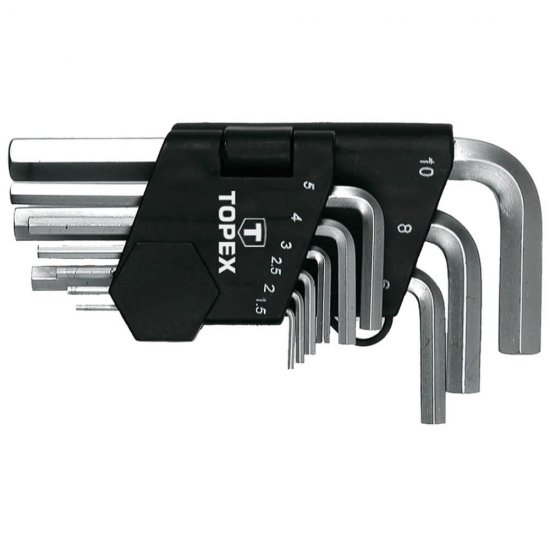 Set de 9 Chei Scurte Imbus Topex, Dimensiuni 1.5-10 mm, Chei Imbus, Chei Imbus Scurte, Set Chei Imbus, Chei Imbus Profesionale, Chei Imbus Mari, Cheie Imbus, Chei Hexagonale Imbus, Cheie Cap Inbus, Cheie Imbus Scurta
