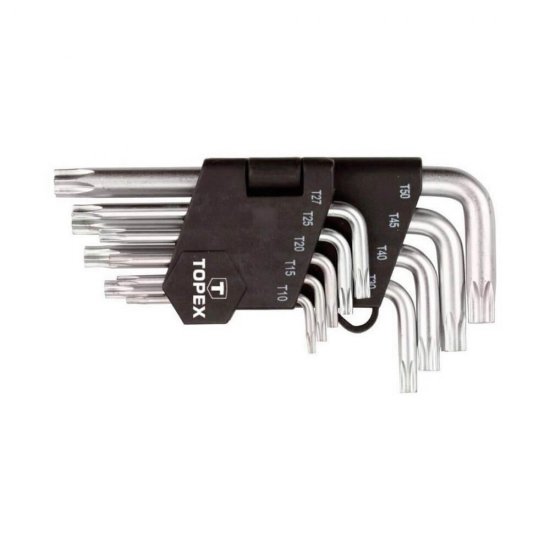 Set de 9 Chei Scurte Torx Topex, Dimensiuni T10- T50 mm, Chei Torx, Chei Torx  Scurte, Set Chei Torx, Chei Torx  Profesionale, Chei Torx Mari, Cheie Torx, Chei Hexagonale Torx, Cheie Cap Inbus, Cheie Torx  Scurta