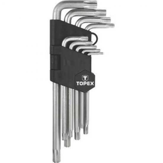 Set de 9 Chei Lungi Torx Topex, Dimensiuni T10- T50 mm, Chei Torx, Chei Torx  Lungi, Set Chei Torx, Chei Torx  Profesionale, Chei Torx Mari, Cheie Torx, Chei Hexagonale Torx, Cheie Cap Inbus, Cheie Torx  Scurta