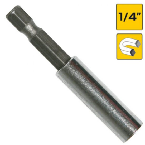 Suport Bit Topex Soclu 1/4'', Lungime 60 mm, Suport pentru Bit, Suport Surubelnita, Suport Magnetic Bit, Suport Capete de Bit, Suport Magnetic pentru Bit, Adaptor Bit, Adaptor pentru Bit
