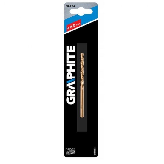 Burghiu pentru Metal Graphite, 4x75 mm, HSS Co5, 1 Buc, Burghiu Graphite, Burghiu Tip HSS Co5, Scule Electrice, Unelte Electrice, Accesorii pentru Gaurit, Accesorii pentru Insurubat, Burghiu Metal 
