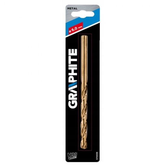 Burghiu pentru Metal Graphite, 6x93 mm, HSS Co5, Burghiu Graphite, Burghiu Tip HSS Co5, Scule Electrice, Unelte Electrice, Accesorii pentru Gaurit, Accesorii pentru Insurubat, Burghiu Metal 