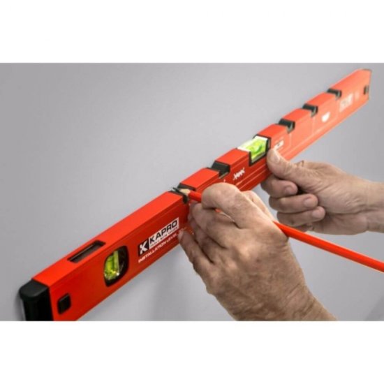 Nivela cu Doua Bule KAPRO, 70 cm, Rosie, Boloboc,Nivela cu Bule de Masurare, Nivela pentru Instalatii Sanitare, Nivela cu Bule de Masurare pentru Instalatori, Aparate de Masurare si Control, Unelte de Masura si Trasare, Nivele de Masurare 70 cm