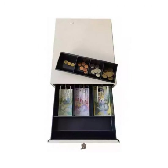 Sertar Metalic de Bani CDE300WH Metter, 300x360x80 mm, Alb, Sertar de Bani, Sertare de Bani, Sertare Bani, Sertar Bani, Sertare Metalice de Bani, Sertare Depozitare Bani, Sertare Bancnote, Sertare Casa de Marcat, Sertare pentru bani, Sertar pentru Bani