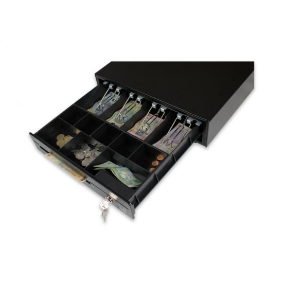 Sertar Metalic de Bani CDE350T-BK Metter, 350x405x90 mm, Negru, Sertar de Bani, Sertare de Bani, Sertare Bani, Sertar Bani, Sertare Metalice de Bani, Sertare Depozitare Bani, Sertare Bancnote, Sertare Casa de Marcat, Sertare pentru Bani