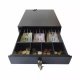 Sertar de Bani Metalic Mic CDE300BK, 3 Compartimente Bacnote si 4 Compartimente Monede, Culoare Negru