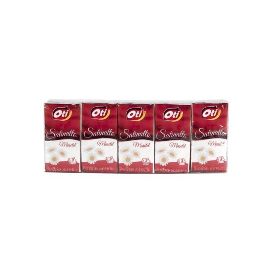 Batiste Nazale Parfumate OTI Satinatto, 3 Straturi, 10 Pachete/Set, Pafrum Musetel, Culoare Alba, Batiste Nazale Unica Folosinta, Servetele Nazale Parfumate, Batiste Parfumate din Hartie, Servetele Cosmetice, Servetele Parfumate Musetel