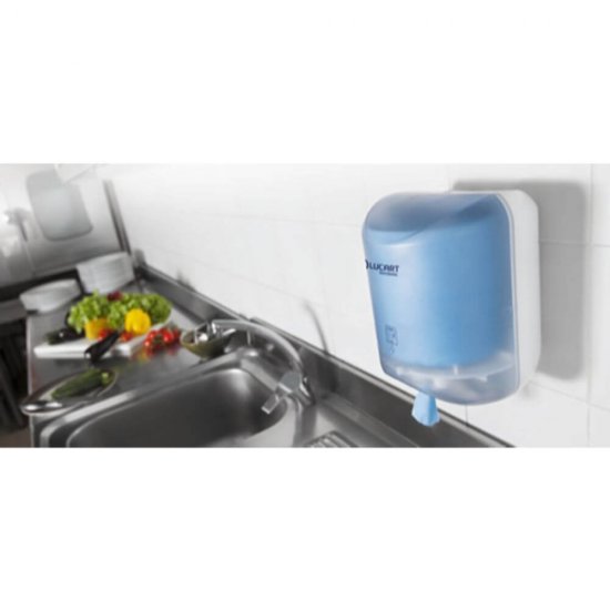 Prosop Hartie Lucart Strong, 2 Straturi, 19x35 cm, 6 Buc/Set, 450 Foi/Rola, Lungime Rola 158 m, Culoare Albastra, Rola Servetele Hartie, Prosoape Hartie si Servetele, Prosoape de Hartie pentru Dispenser, Prosoape Unica Folosinta