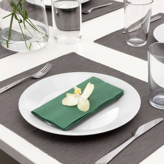 Set 125 Servetele Masa Duni Go, 3 Straturi, 33x33 cm, Culoare Verde, Set Servetele Verzi de Masa, Pachet Servetele de Masa Colorate, Servetele Decorative Verzi, Servetele de Masa Profesionale